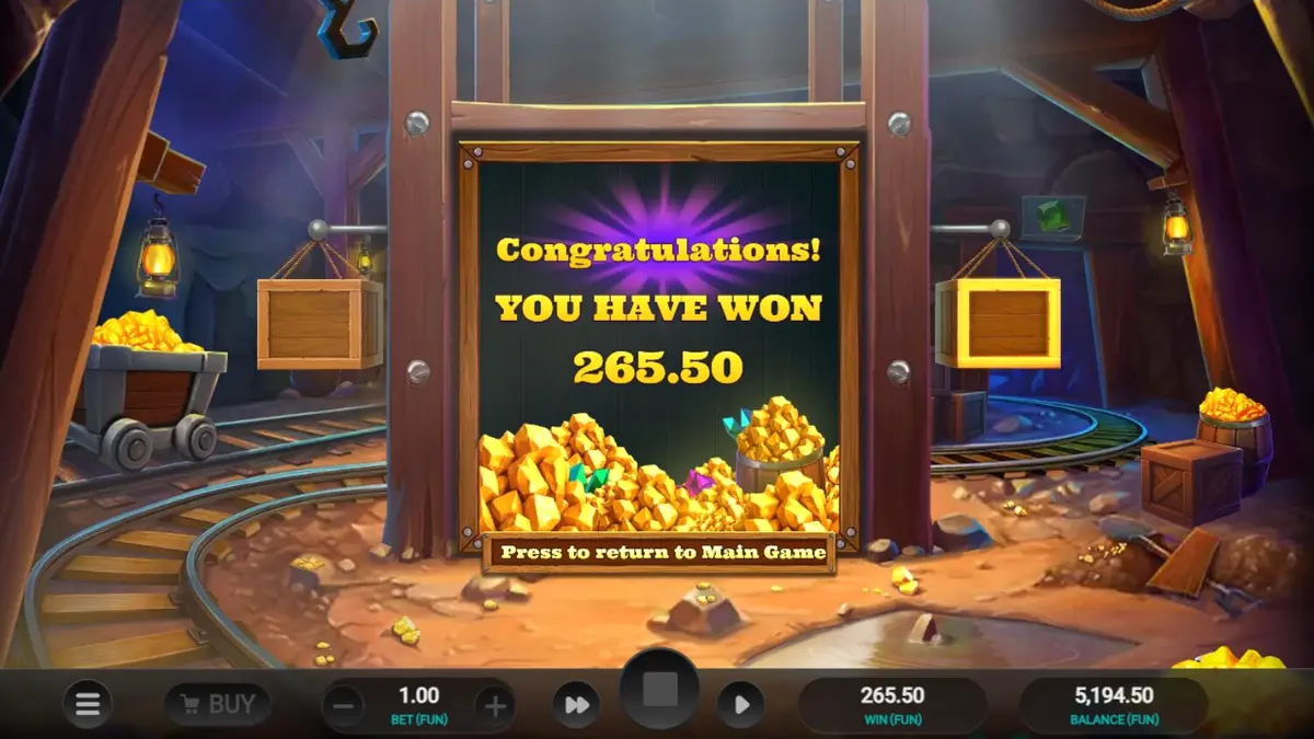 Tampilan visual slot Digger’s Dough dengan tema tambang emas dan karakter penambang